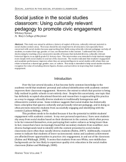 Social justice in the social studies classroom