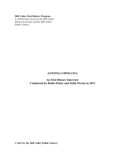 ANTONIA CIPOLLINA An Oral History Interview Conducted by Robin