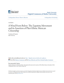 The Zapatista Movement and its Assertion of Pluri