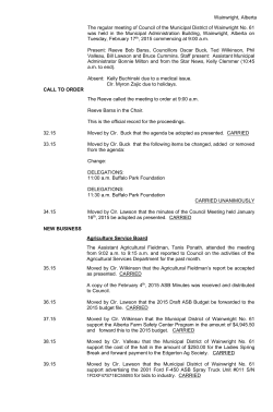 February 17, 2015 - MD of Wainwright