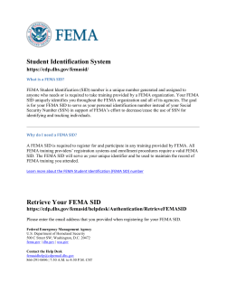 Student Identification System Retrieve Your FEMA SID - OSU-FST