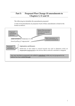 Part 3: Proposed Plan Change 10 amendments to Chapters 3, 11