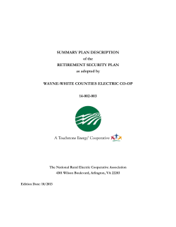 SUMMARY PLAN DESCRIPTION of the RETIREMENT SECURITY