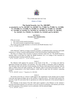 The Social Security Act, No. 100/2007