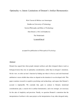 Dennett`s Artifact Hermeneutics