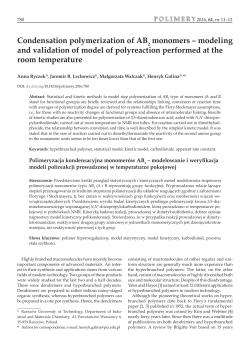 Condensation polymerization of AB monomers – modeling and