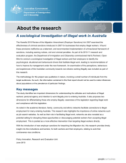 A sociological investigation of illegal work in Australia (2013)