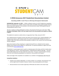 C-SPAN Announces 2017 StudentCam Documentary Contest