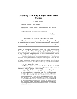 Defending the Guilty: Lawyer Ethics in the Movies