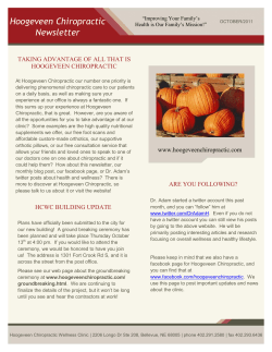 Hoogeveen Chiropractic Newsletter