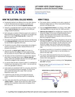 HOW THE ELECTORAL COLLEGE WORKS: HOW IT FAILS: