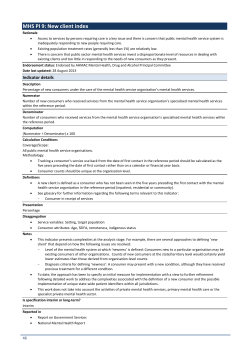 MHS PI 9: New client index - Mental health services in Australia