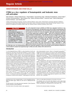 CDK6 as a key regulator of hematopoietic and leukemic stem cell