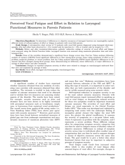 Perceived vocal fatigue and effort in relation to laryngeal functional