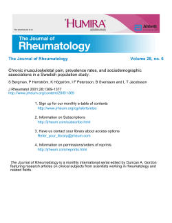 The Journal of Rheumatology Volume 28, no. 6 associations in a