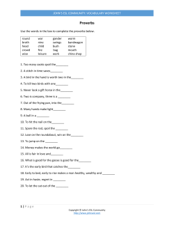 Proverbs - John`s ESL Community