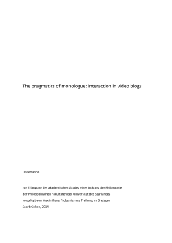 The pragmatics of monologue: interaction in video blogs