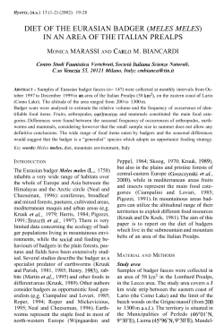 diet of the eurasian badger (meles meles) in an area of the