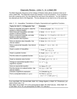 Diagnostic Review &ndash; Units 11, 12 in Math 095