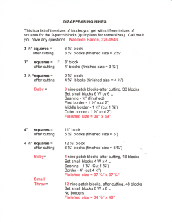 Disappearing Nines Block Sizes