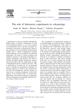 The role of laboratory experiments in volcanology