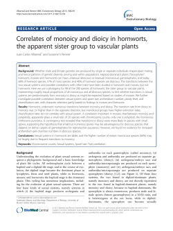 Correlates of monoicy and dioicy in hornworts, the