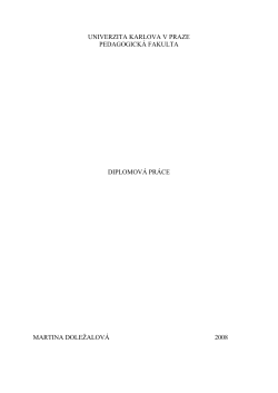 univerzita karlova v praze pedagogick&aacute; fakulta diplomov&aacute; pr&aacute;ce