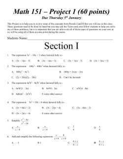 Math 124 – Project 1