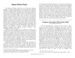 Salem Witch Trials - Moore Public Schools