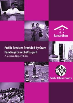 Public Services Provided by Gram Panchayats in Chattisgarh