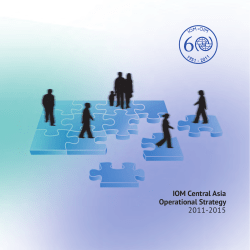IOM Central Asia Operational Strategy 2011-2015