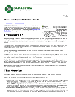 The Ten Most Important Video Game Patents