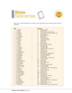 State Nicknames - You are on the STEDI.org Training Portal, to