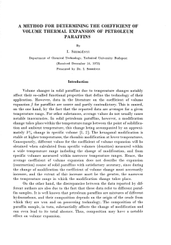 a method for determining the coefficient of volume thermal