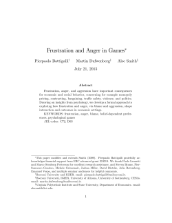 Frustration and Anger in Games - Stanford Institute for Theoretical