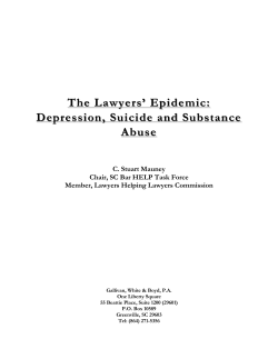 The Lawyers` Epidemic: Depression, Suicide and Substance Abuse