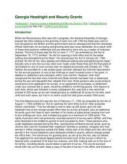 Georgia Headright and Bounty Grants