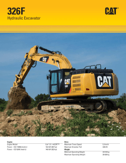 326F Hydraulic Excavator Specifications