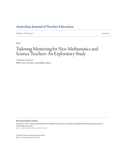 Tailoring Mentoring for New Mathematics and Science Teachers: An
