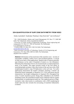 2DH-QUANTIFICATION OF SURF ZONE BATHYMETRY FROM