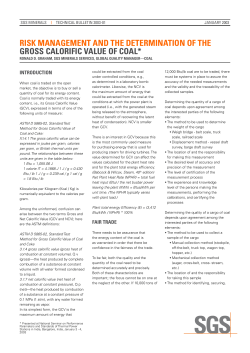 Determination of the Gross Calorific Value of Coal