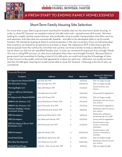 Short-Term Family Housing Site Selection