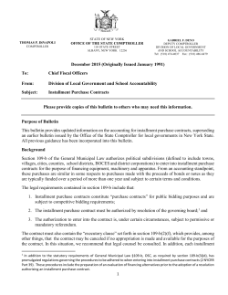 Installment Purchase Contracts - Office of the State Comptroller