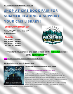 Summer Reading List, summaries, and book trailers