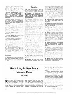 Univac-Larc, the Next Step Computer Design