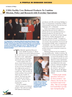 USDA Facility Uses Biobased Products To Combine Mission, Policy