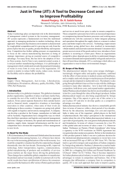 Just in Time (JIT): A Tool to Decrease Cost and to Improve