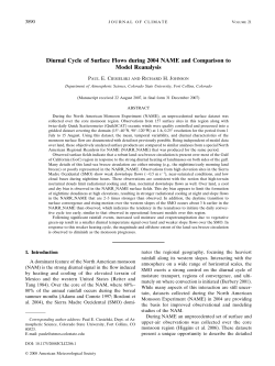 Diurnal Cycle of Surface Flows during 2004 NAME and Comparison