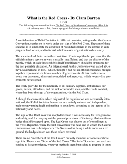 What is the Red Cross - By Clara Barton