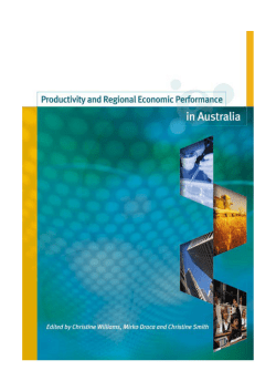 Productivity and Regional Economic Performance in Australia